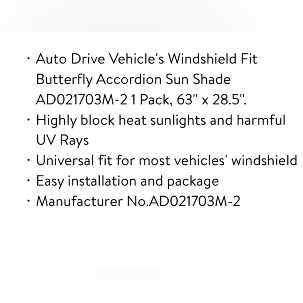 💜Auto Drive Vehicle's Windshield Fit Butterfly Accordion Sun Shade - Picture 13 of 13